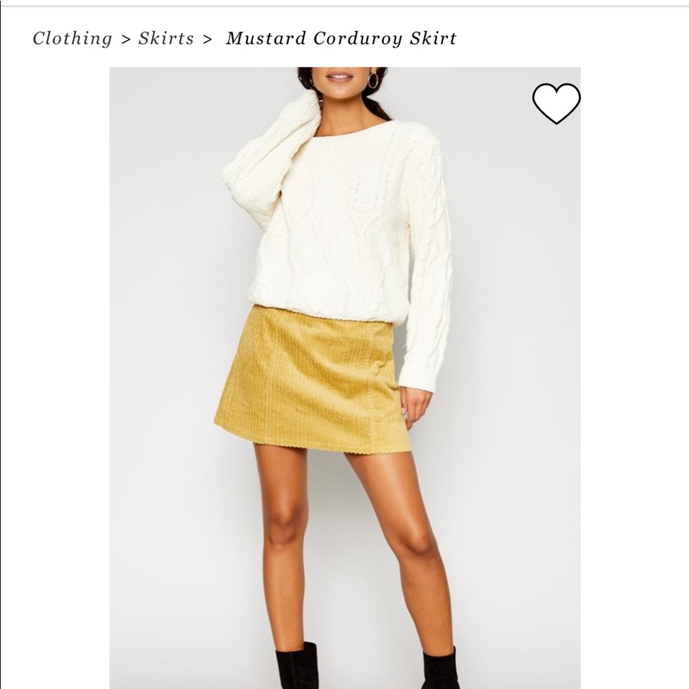 Sadie & Sage Mustard Yellow Corduroy Mini Skirt XS